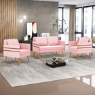 Kit 1 Namoradeira 02 Lugares E 2 Poltronas Mari Suede Pés Pal