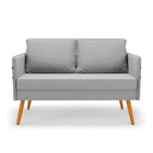 Kit 1 Namoradeira 02 Lugares E 2 Poltronas Mari Suede Pés Pal