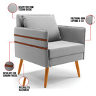 Kit 1 Namoradeira 02 Lugares E 2 Poltronas Mari Suede Pés Pal