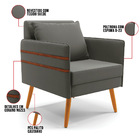 Kit 1 Namoradeira 02 Lugares E 2 Poltronas Mari Suede Pés Pal