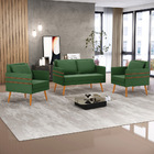 Kit 1 Namoradeira 02 Lugares E 2 Poltronas Mari Suede Pés Pal