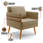 Kit 1 Namoradeira 02 Lugares E 2 Poltronas Mari Suede Pés Pal