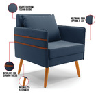 Kit 1 Namoradeira 02 Lugares E 2 Poltronas Mari Suede Pés Pal