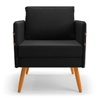 Kit 1 Namoradeira 02 Lugares E 2 Poltronas Mari Suede Preto P