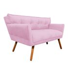 Kit 1 Namoradeira 2 Lugares E 2 Poltronas Anitta Suede Base D