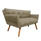 Kit 1 Namoradeira 2 Lugares E 2 Poltronas Anitta Suede Pés Pa