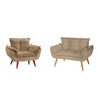 Kit 1 Namoradeira Com 1 Poltrona Opala Luxo Com Pés Estilo Re