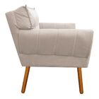 Kit 1 Namoradeira E 1 Poltrona Anitta Suede Pés Palito Castan