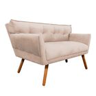 Kit 1 Namoradeira E 1 Poltrona Anitta Suede Pés Palito Castan