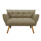 Kit 1 Namoradeira E 1 Poltrona Anitta Suede Pés Palito Castan