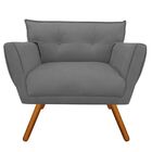 Kit 1 Namoradeira E 1 Poltrona Anitta Suede Pés Palito Castan