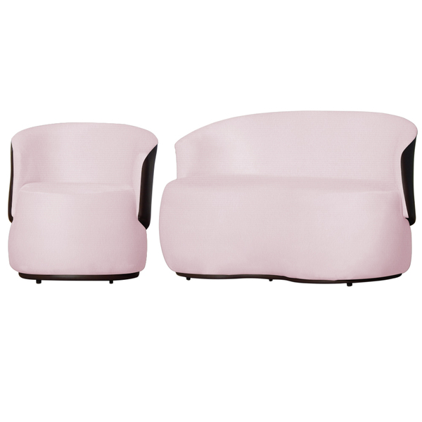 Kit 1 Namoradeira E 1 Poltrona Decorativa Orgânica Beatriz Su