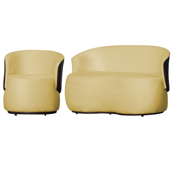 Kit 1 Namoradeira E 1 Poltrona Decorativa Orgânica Beatriz Su