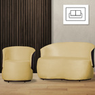 Kit 1 Namoradeira E 1 Poltrona Decorativa Orgânica Beatriz Su