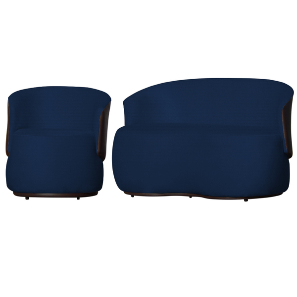 Kit 1 Namoradeira E 1 Poltrona Decorativa Orgânica Beatriz Su