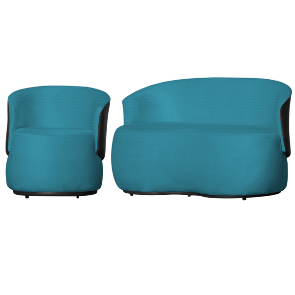 Kit 1 Namoradeira E 1 Poltrona Orgânica Beatriz Suede Composê