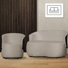 Kit 1 Namoradeira E 1 Poltrona Orgânica Beatriz Suede Composê