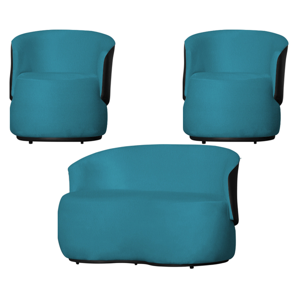 Kit 1 Namoradeira E 2 Poltronas Decorativa Orgânica Beatriz S