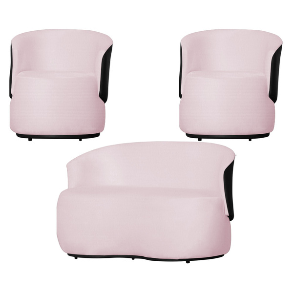 Kit 1 Namoradeira E 2 Poltronas Decorativa Orgânica Beatriz S