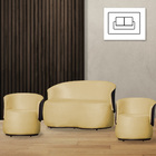 Kit 1 Namoradeira E 2 Poltronas Decorativa Orgânica Beatriz S