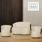 Kit 1 Namoradeira E 2 Poltronas Decorativa Orgânica Beatriz S