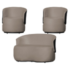 Kit 1 Namoradeira E 2 Poltronas Orgânica Beatriz Suede Compos