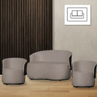 Kit 1 Namoradeira E 2 Poltronas Orgânica Beatriz Suede Compos