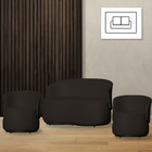 Kit 1 Namoradeira E 2 Poltronas Orgânica Beatriz Suede Compos