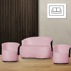 Kit 1 Namoradeira E 2 Poltronas Orgânica Beatriz Suede Compos