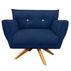 Kit 1 Namoradeira Pé Palito Castanho E 1 Poltrona Giratória A