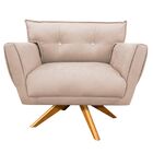 Kit 1 Namoradeira Pé Palito Castanho E 1 Poltrona Giratória A