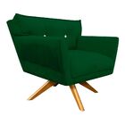 Kit 1 Namoradeira Pé Palito Castanho E 1 Poltrona Giratória A