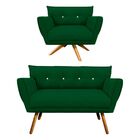 Kit 1 Namoradeira Pé Palito Castanho E 1 Poltrona Giratória A