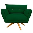 Kit 1 Namoradeira Pé Palito Castanho E 1 Poltrona Giratória A