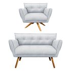 Kit 1 Namoradeira Pé Palito Castanho E 1 Poltrona Giratória A