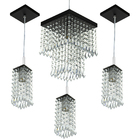 Kit 1 Pendentes Marrycrillic + 3 Pendentes Clearcrilic Preto