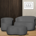 Kit 1 Poltrona 1 Namoradeira E 1 Puff Grande Decorativo Estil