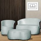 Kit 1 Poltrona 1 Namoradeira E 1 Puff Grande Design Orgânico