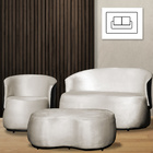 Kit 1 Poltrona 1 Namoradeira E 1 Puff Grande Orgânico Beatriz