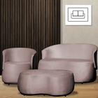 Kit 1 Poltrona 1 Namoradeira E 1 Puff Grande Orgânico Beatriz