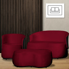 Kit 1 Poltrona 1 Namoradeira E 1 Puff Grande Orgânico Beatriz