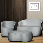 Kit 1 Poltrona 1 Namoradeira E 1 Puff Grande Orgânico Beatriz