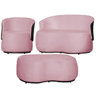 Kit 1 Poltrona 1 Namoradeira E 1 Puff Grande Suede Estilo Org