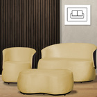 Kit 1 Poltrona 1 Namoradeira E 1 Puff Grande Suede Estilo Org