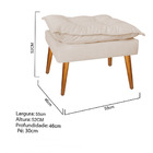 Kit 1 Poltrona + 1 Puff Opala Bege Suede + 1 Kit Mesa Liz Bra