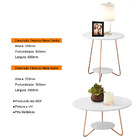 Kit 1 Poltrona + 1 Puff Opala Bege Suede + 1 Kit Mesa Liz Bra