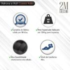 Kit 1 Poltrona Com 1 Puff Base Fixa De Ferro Veludo Preto