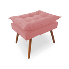 Kit 1 Poltrona Com 1 Puff Opala Luxo Com Pés Estilo Retrô - R