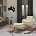 Kit 1 Poltrona Decorativa Sala De Estar Escritório Prime 1 Pu