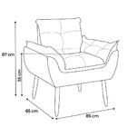 Kit 1 Poltrona Decorativa Sala De Estar Escritório Prime 1 Pu